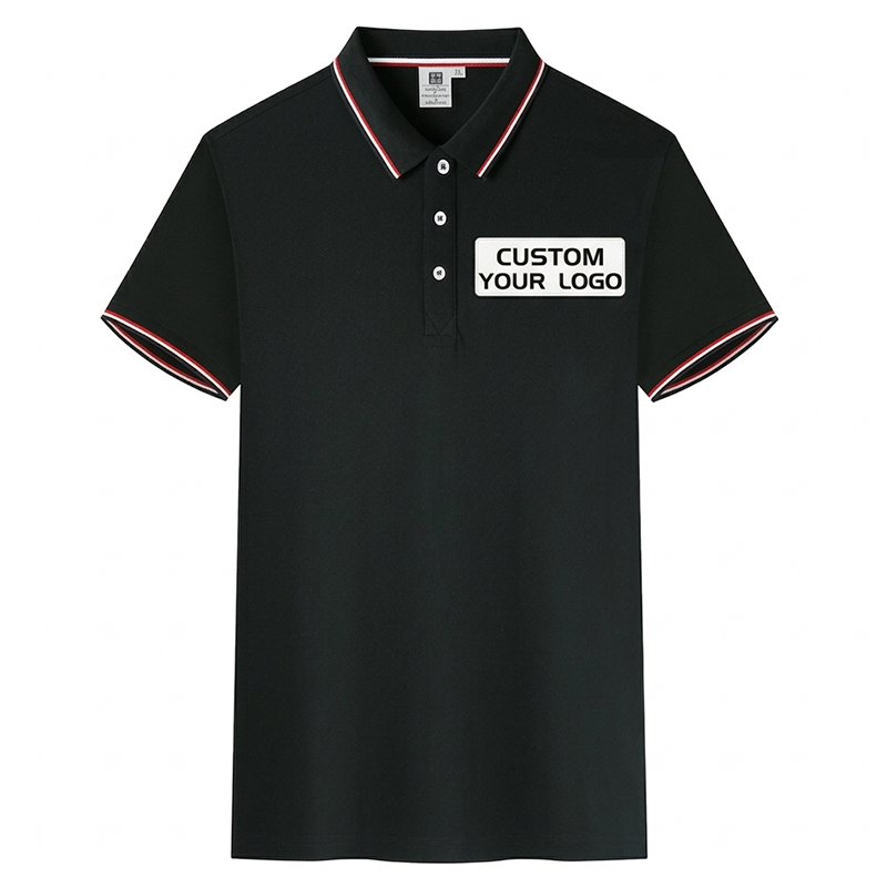 Custom Polo Shirt with Striped Collar